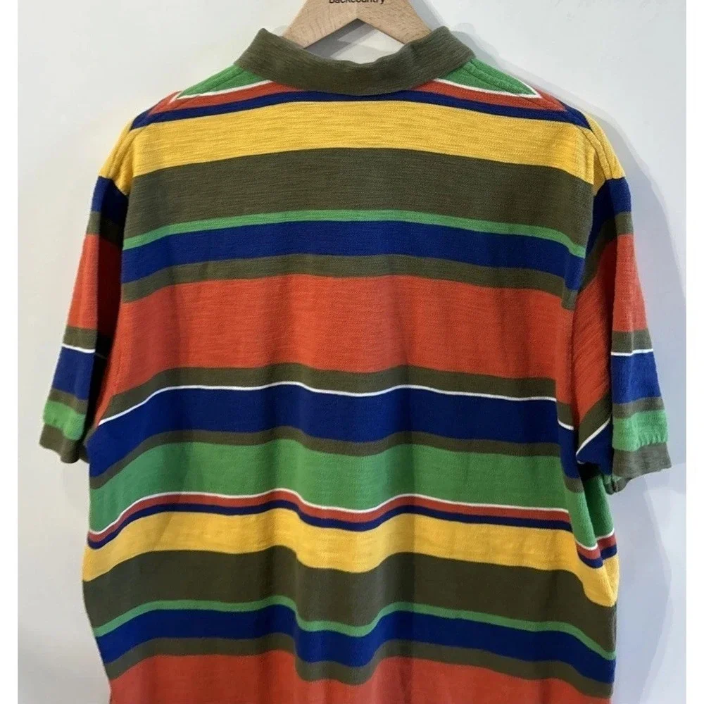 Mens Polo Ralph Lauren Polo Shirt Multicolor Striped Western Clean Textured XXL